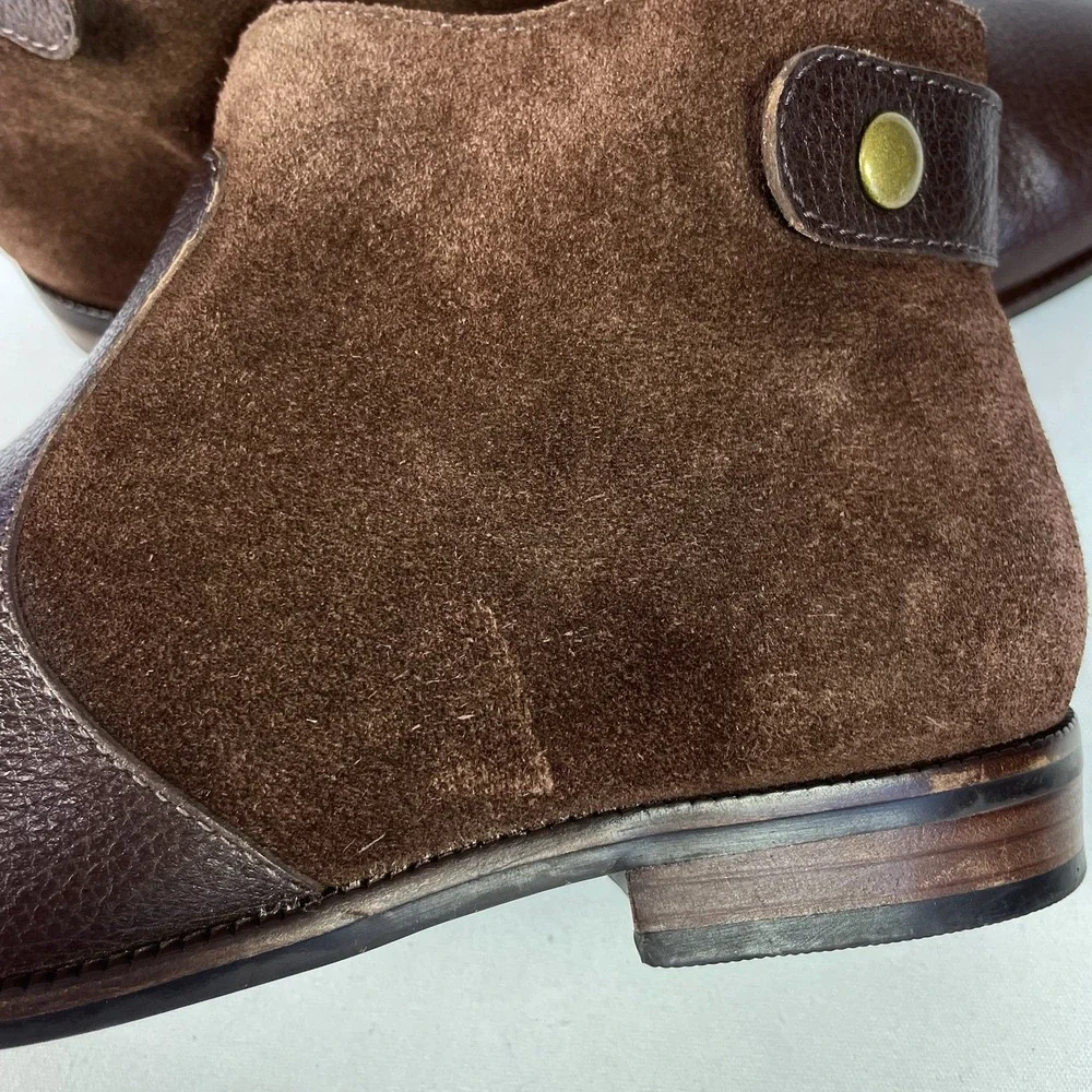 J. Jill Womens Size 8 Brown‎ Suede Leather Ankle Boots Side Zip Booties
